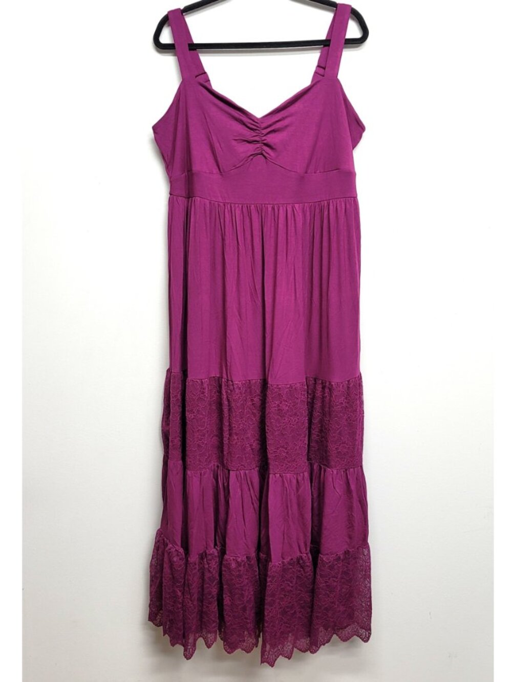 NWT Torrid 1 Plum Caspia Sweetheart Lace Inset Maxi Dress 1X 14 16 - Picture 8 of 12